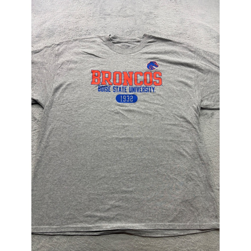Captivating Boise State University Broncos T-Shirt Mens 2XL Gray Graphic Tee BSU